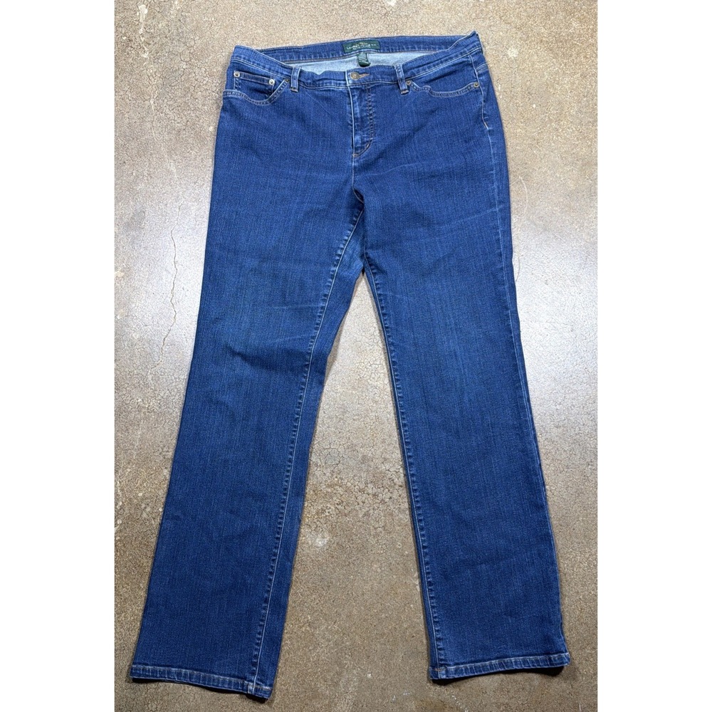 Lauren Ralph Lauren Jeans Women's 14 Blue Heritage Straight Low Rise Denim